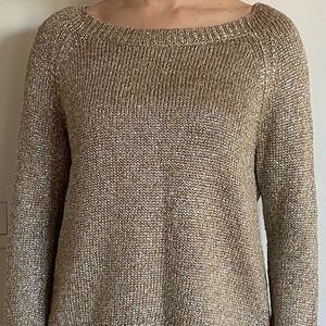 Gold metallic designer sweater